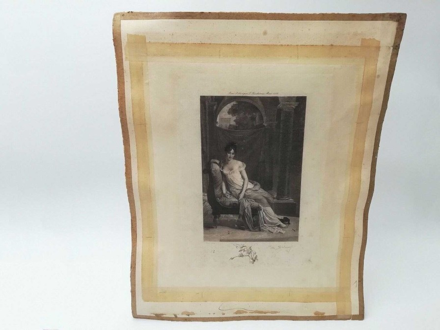 Tableaux EGO IMAGO | Ancienne Gravure De Fran Ois G Rard 1893 " Juliette Recamier " Sign E