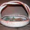 C Ramiques EGO IMAGO | Bird Of Peace Accolay France Art Pottery Signed Basket C 1950'S Superbe