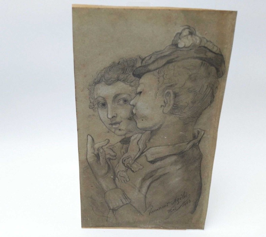 Tableaux EGO IMAGO | Ancien Dessin Au Crayon Sign Vanasseur Az Lien 1883 Identifier ?