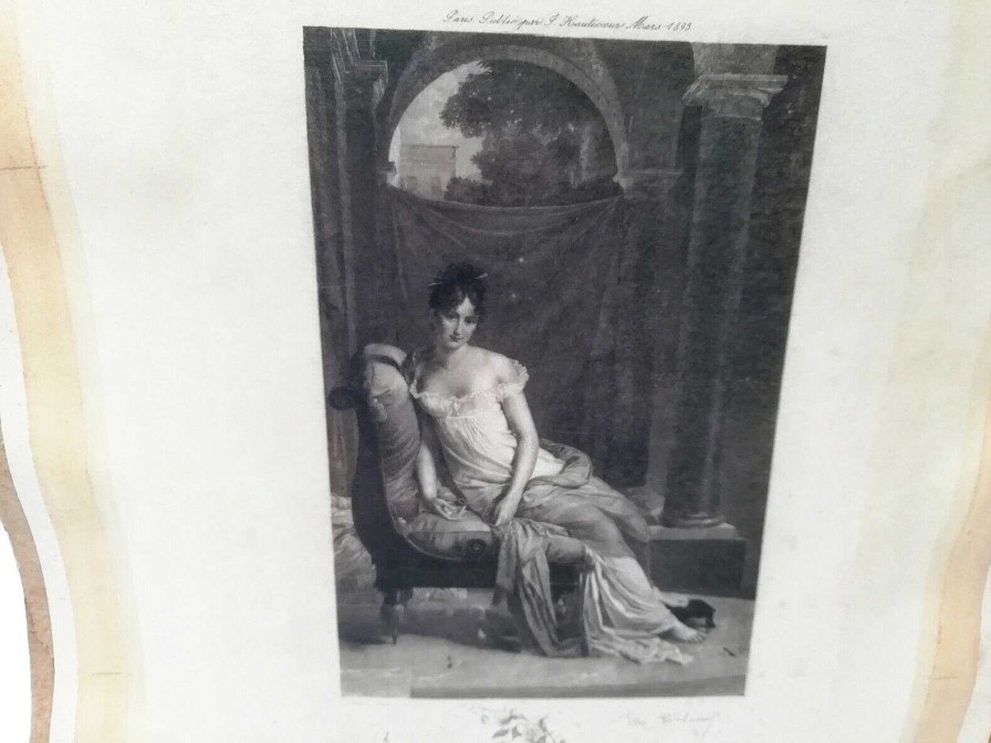 Tableaux EGO IMAGO | Ancienne Gravure De Fran Ois G Rard 1893 " Juliette Recamier " Sign E