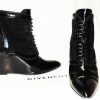 Mode EGO IMAGO | Chic Bottines & Low Boots Compens S Sign Es Givenchy Cuir & Daim Noir P. 39,5