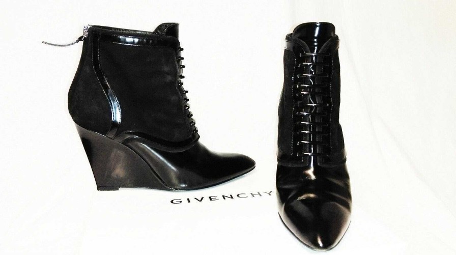 Mode EGO IMAGO | Chic Bottines & Low Boots Compens S Sign Es Givenchy Cuir & Daim Noir P. 39,5