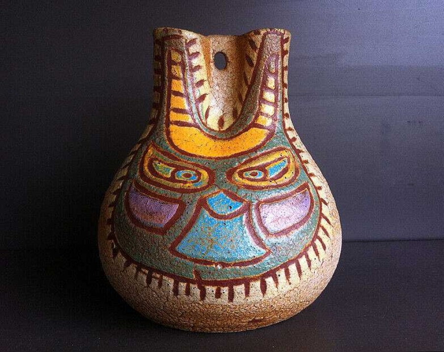 C Ramiques EGO IMAGO | Very Rare Pitcher Mid Century Modern Accolay France Art Pottery Signed Ca 1960'S