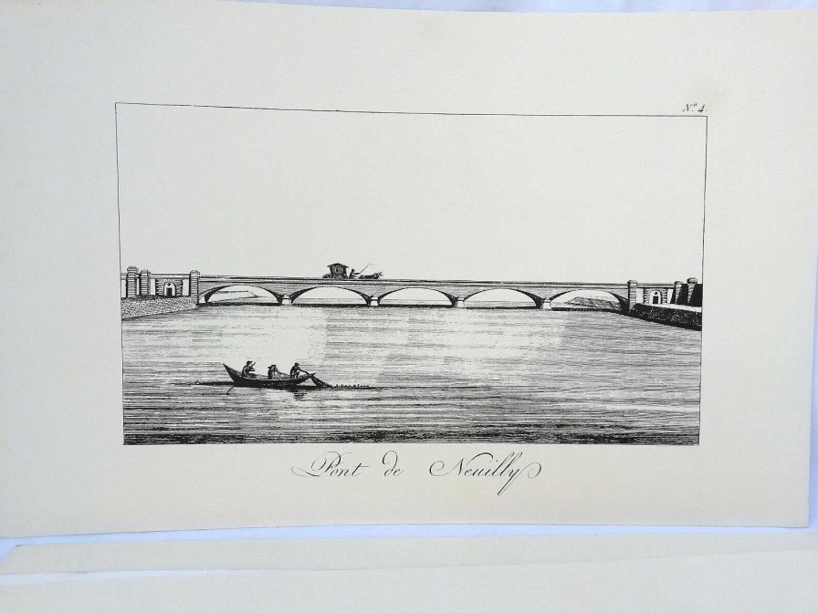 Tableaux EGO IMAGO | Ensembles De 4 Anciennes Gravures " Les Ponts Parisiens " Pont Des Arts....)