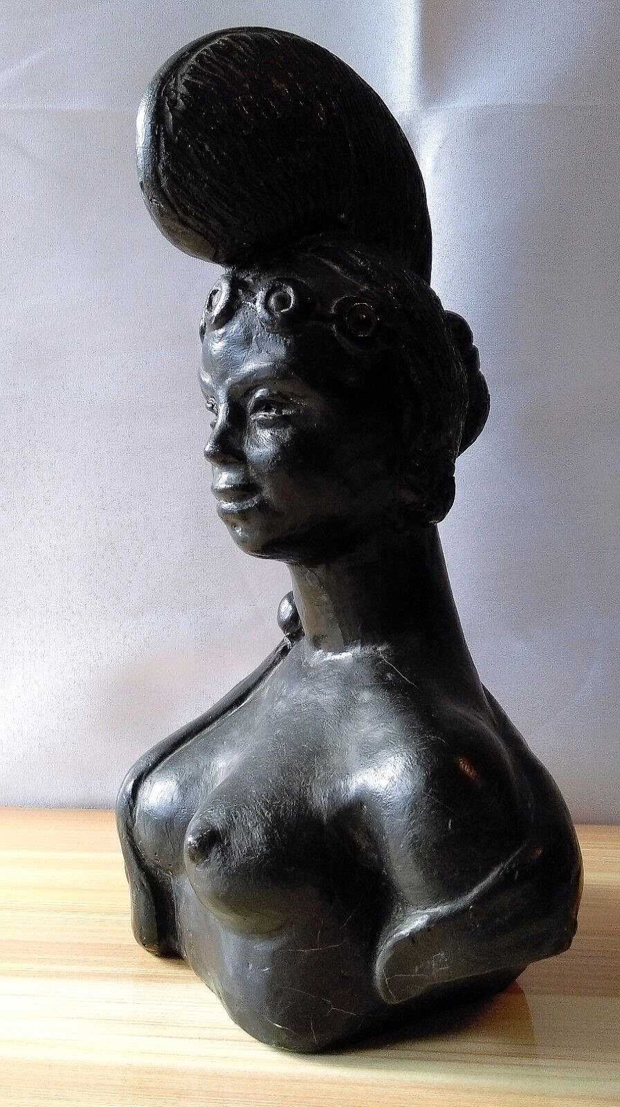 Sculptures EGO IMAGO | Rarissime Sculpture Femme Foulah Ou Peuls A La Coiffure Incunabula Art D Co