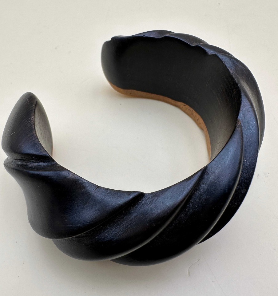 Bijoux EGO IMAGO | Bracelet Sculpt En Bois Bicolore Dans Le Style De Catherine Noll