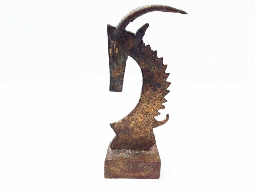 Objets EGO IMAGO | Ancien Sujet Anthropomorphe Africain En Bronze