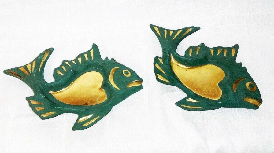 Objets EGO IMAGO | Paire De Cendriers En Porcelaine De Limoges " Poissons " Sign S Sm