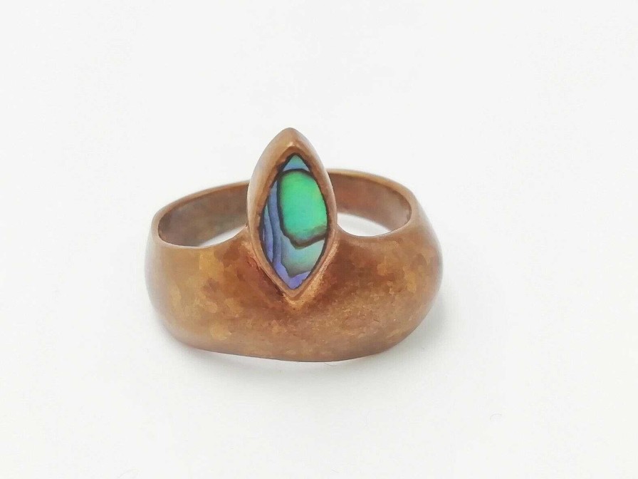 Bijoux EGO IMAGO | Bijou D'Artiste Jolie Bague En Laiton Et Nacre T 58-59