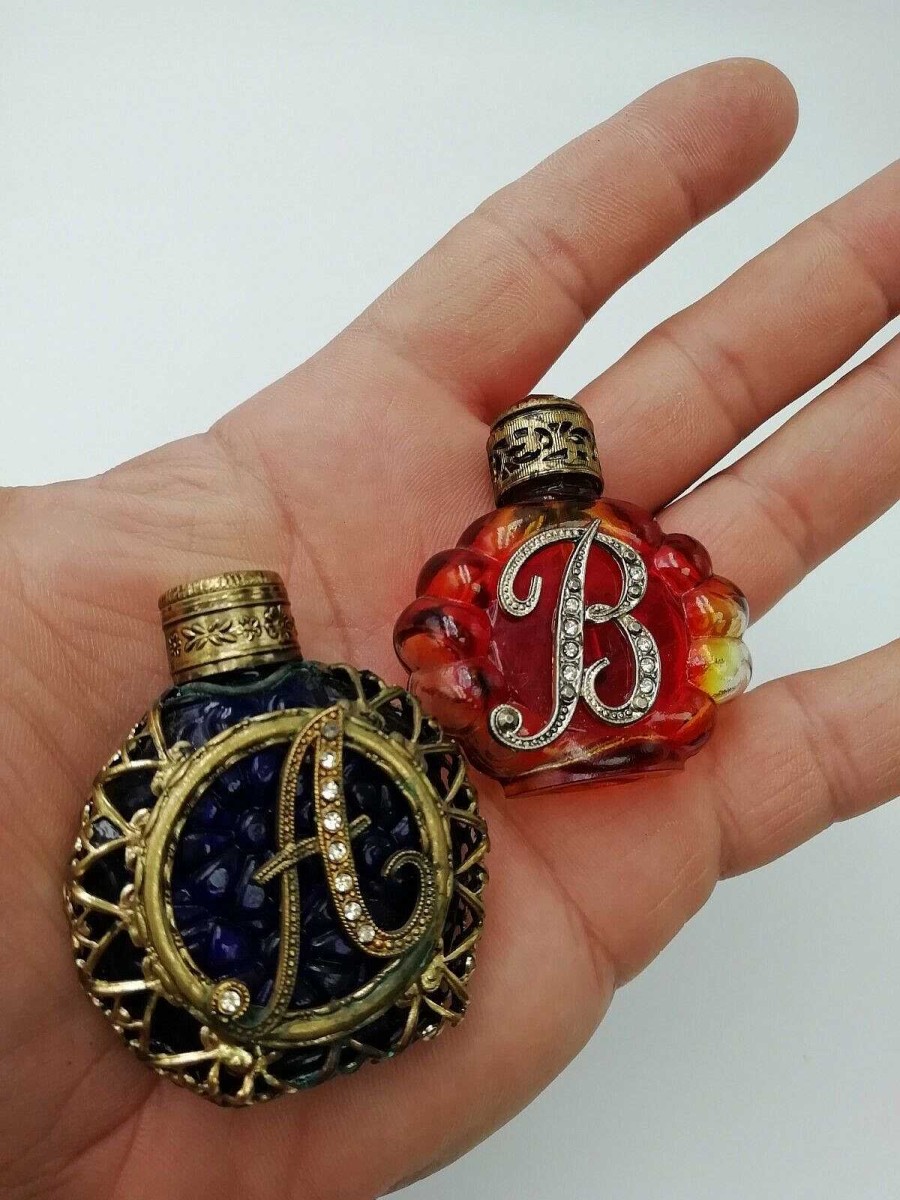 Objets EGO IMAGO | Set De 2 Flacons Fioles En Verre Et Strass Art Glass A & B