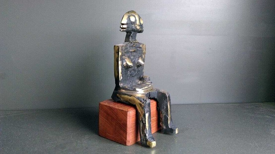 Sculptures EGO IMAGO | Jolie Sculpture Africaniste En Bronze Contemporain " Janiforme " Sign Tuzolana