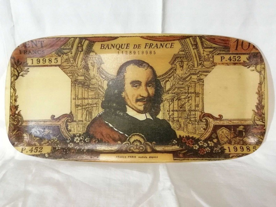 Objets EGO IMAGO | Rare Plateau Billet De 100 Francs Corneille D'Apr S L'Oeuvre De Le Feuvre