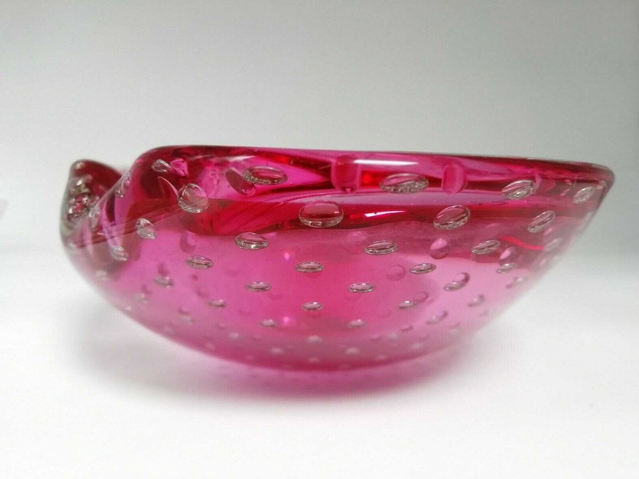 Objets EGO IMAGO | Chic Vide Poche Murano Italy, 1970S Couleur Fuchsia Style Carlo Scarpa