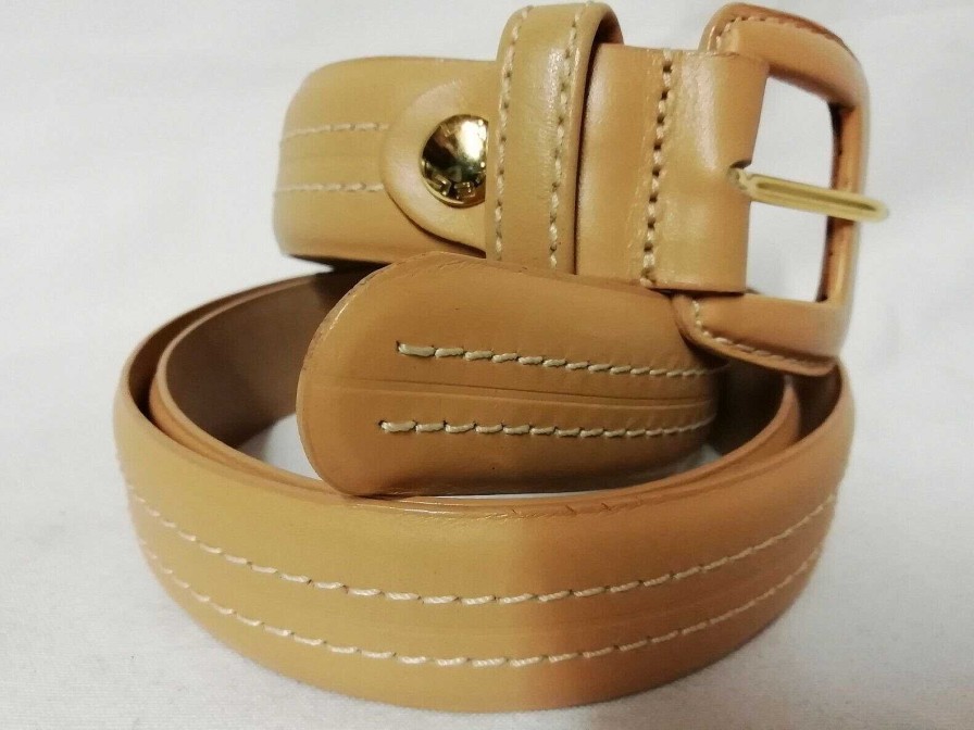 Mode EGO IMAGO | Tr S Chic Ceinture En Cuir Bige Sign E Lancel Made In France Vintage