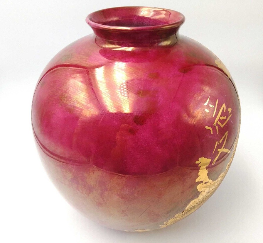 C Ramiques EGO IMAGO | Ancien Grand Vase Boule En Fa Ence A D Cor Abstrait Identifier ?