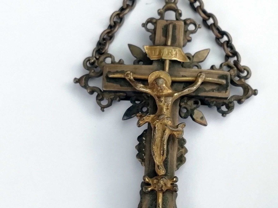 Objets EGO IMAGO | Crucifix Reliquaire De Ch Telaine En Argent Et Vermeil Poque Xixe Si Cle