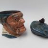 C Ramiques EGO IMAGO | Berck Plage Ancien Pot En Terre Cuite Polychrome " T Te De Marin "