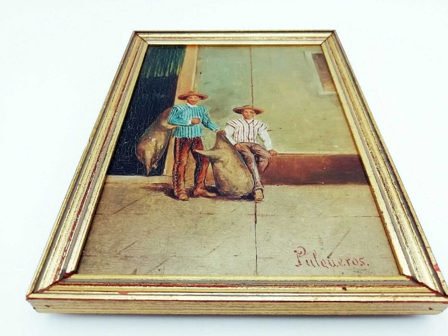 Tableaux EGO IMAGO | Ancienne Huile Sur Panneau D But Xxe Si Cle M Xico Puleueros Identifier ?