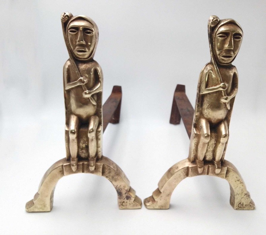 Sculptures EGO IMAGO | Pair Of Anton Prinner Andirons, France, Circa 1930