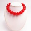 Bijoux EGO IMAGO | Collier Art D Co Antique Vintage Ann Es 1930 Cherry Red Marbr Collier Phenolic