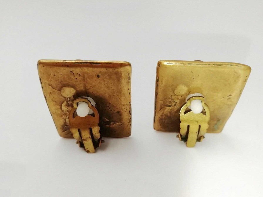 Bijoux EGO IMAGO | Bijou D'Artiste Clips D'Oreilles Sculpture 1970'S