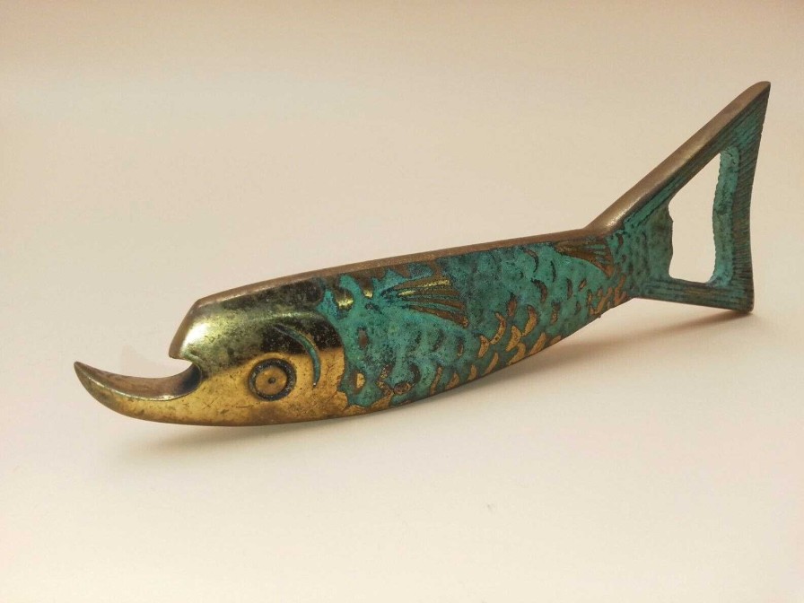 Objets EGO IMAGO | Original D Capsuleur Tire-Bouchon Poisson- Old Corkscrew Fish Brass Opener