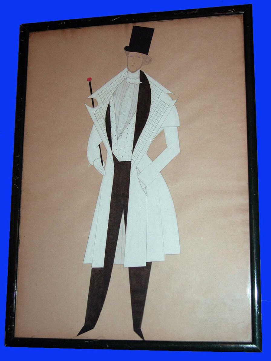 Tableaux EGO IMAGO | Rare Dessin Original De Claude Autant-Lara " Sign 1927 Le Beau Brummel"