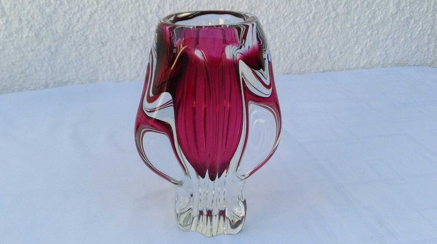 Objets EGO IMAGO | Charmant Vase En Verre De Murano " Fuchsia " Italy 1970S