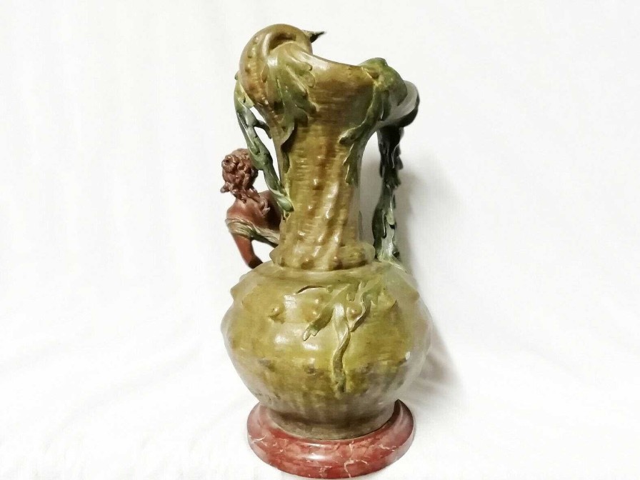 Objets EGO IMAGO | Virgile Morey (Act. 1883-1895) Grand Vase En R Gule Art Nouveau - Hauteur 45 Cm