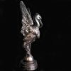 Objets EGO IMAGO | Authentique Mascotte Automobile Heron En Bronze Argent Vers 1930'S