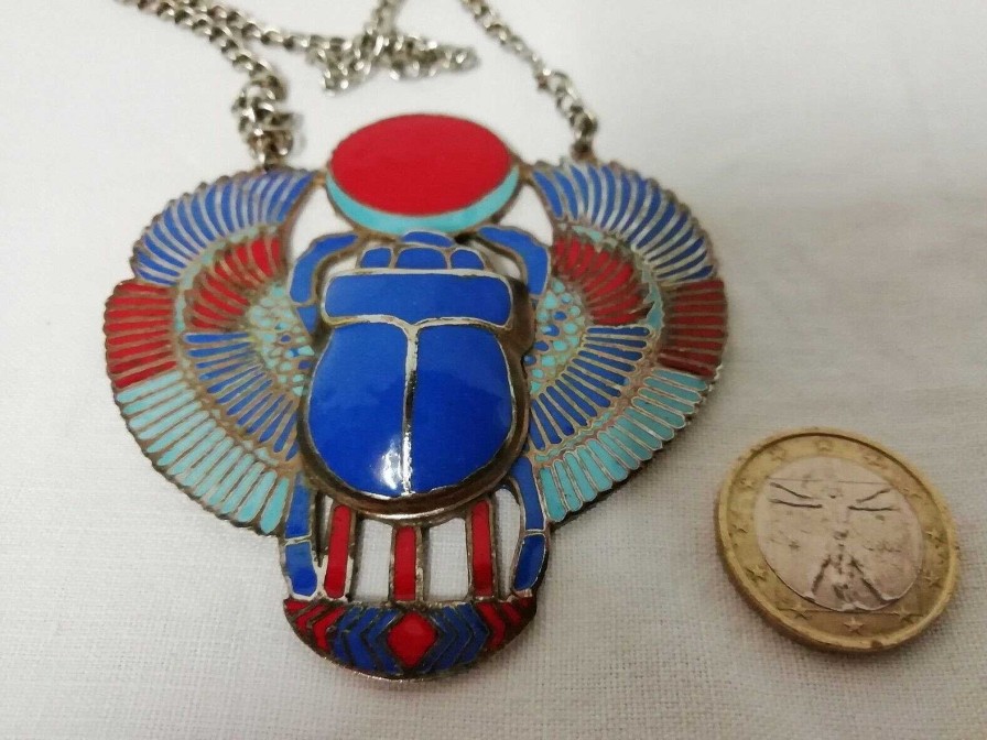 Bijoux EGO IMAGO | Ancien Collier Pendentif N O-Egyptien Tout Nkhamon Poque 1970'S