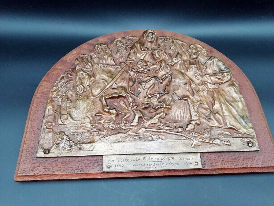 Objets EGO IMAGO | Plaque En Bronze "Famille Jacob, La Fuite En Egypte" Bally-Berard 1914