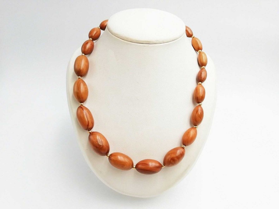 Bijoux EGO IMAGO | Collier En Perles De Bois Tournes