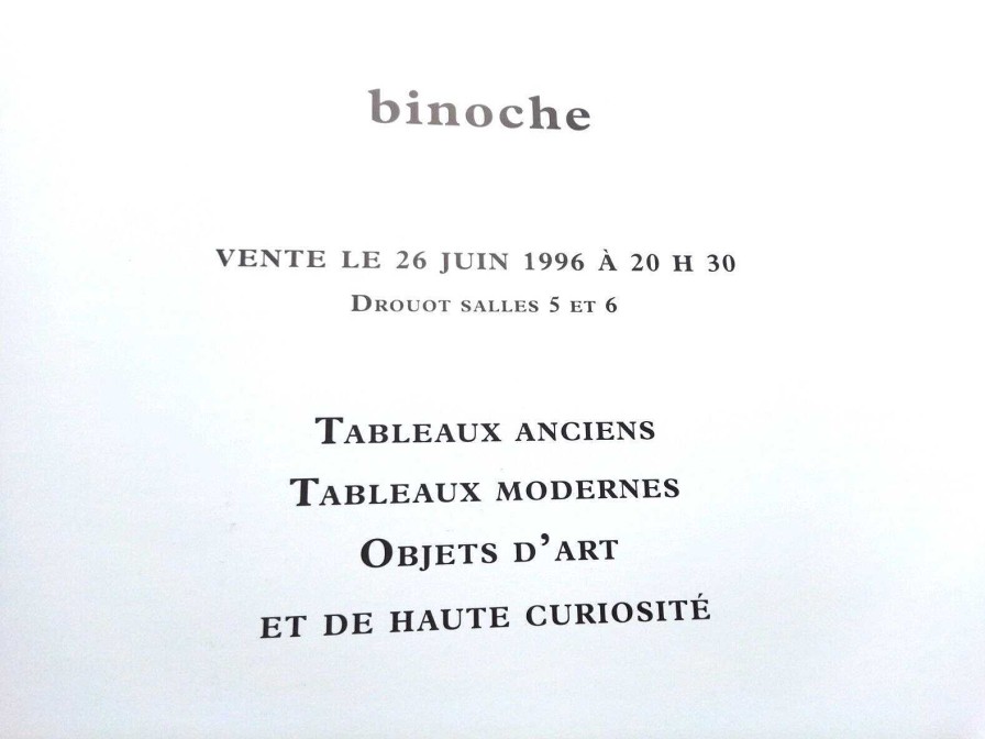 Livres EGO IMAGO | Joli Catalogue De Ventes Binoche 26 Juin 1996 Haute Curiosit