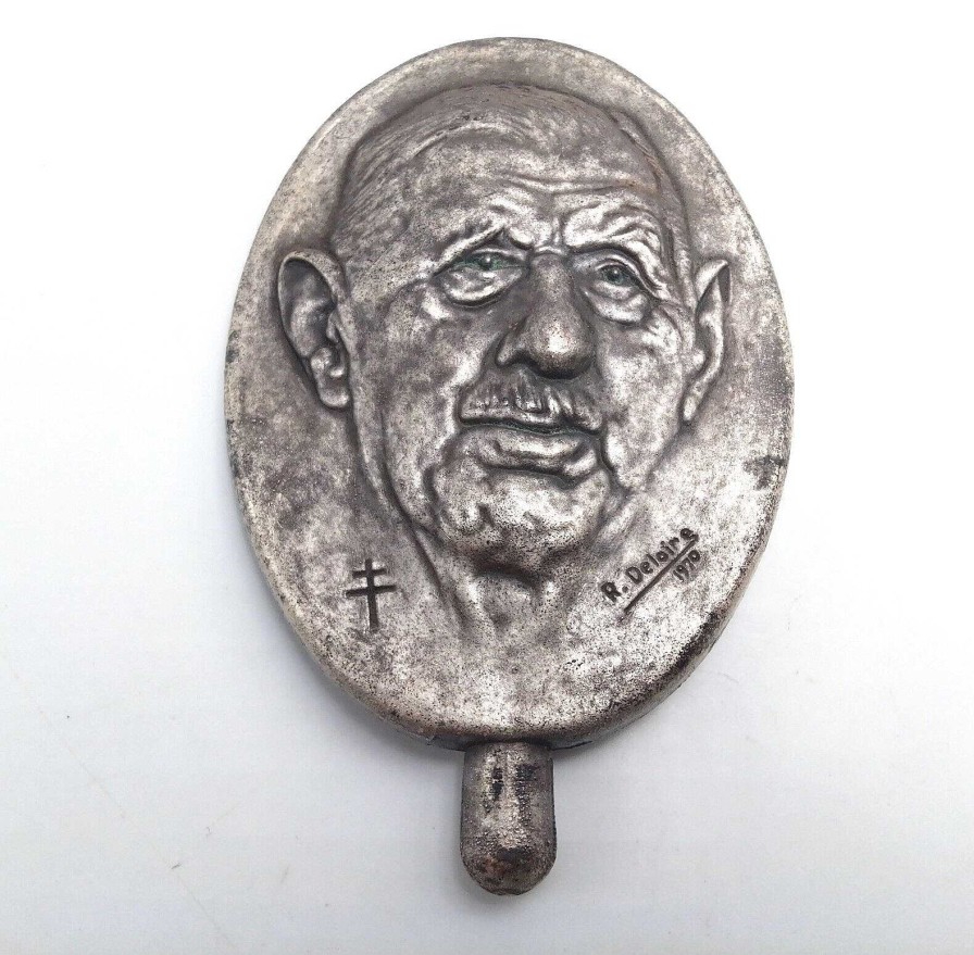 Objets EGO IMAGO | M Daille En Bas Relief Repr Sentant Le Portrait Du G N Ral De Gaulle