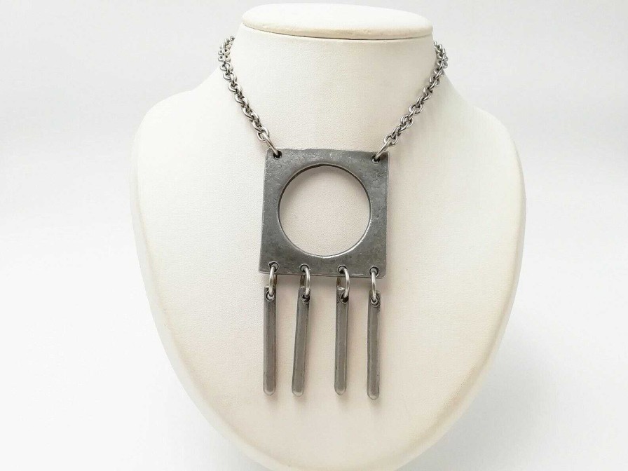 Bijoux EGO IMAGO | Vintage Pendant Necklace Anders Andersen A A Denmark Modern Pewter