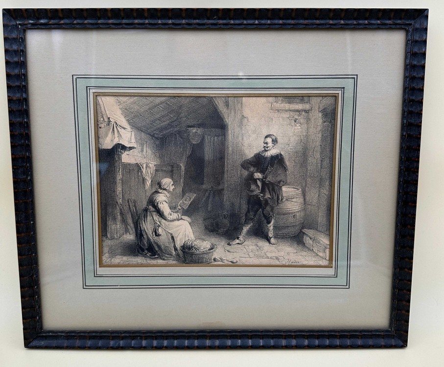 Tableaux EGO IMAGO | Early 19Th Century Framed Lithograph By Jean Baptiste Madou (1796-1877)