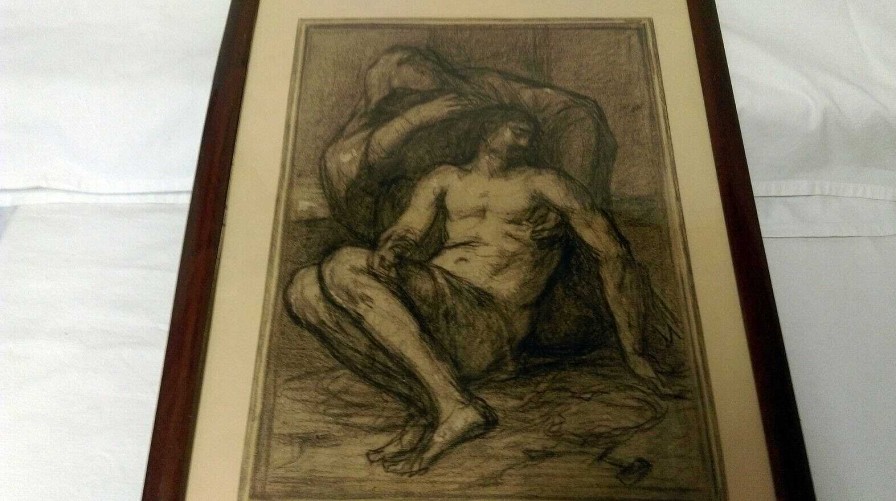 Tableaux EGO IMAGO | Tr S Rare Dessin Original " Pieta " - Identifier ?