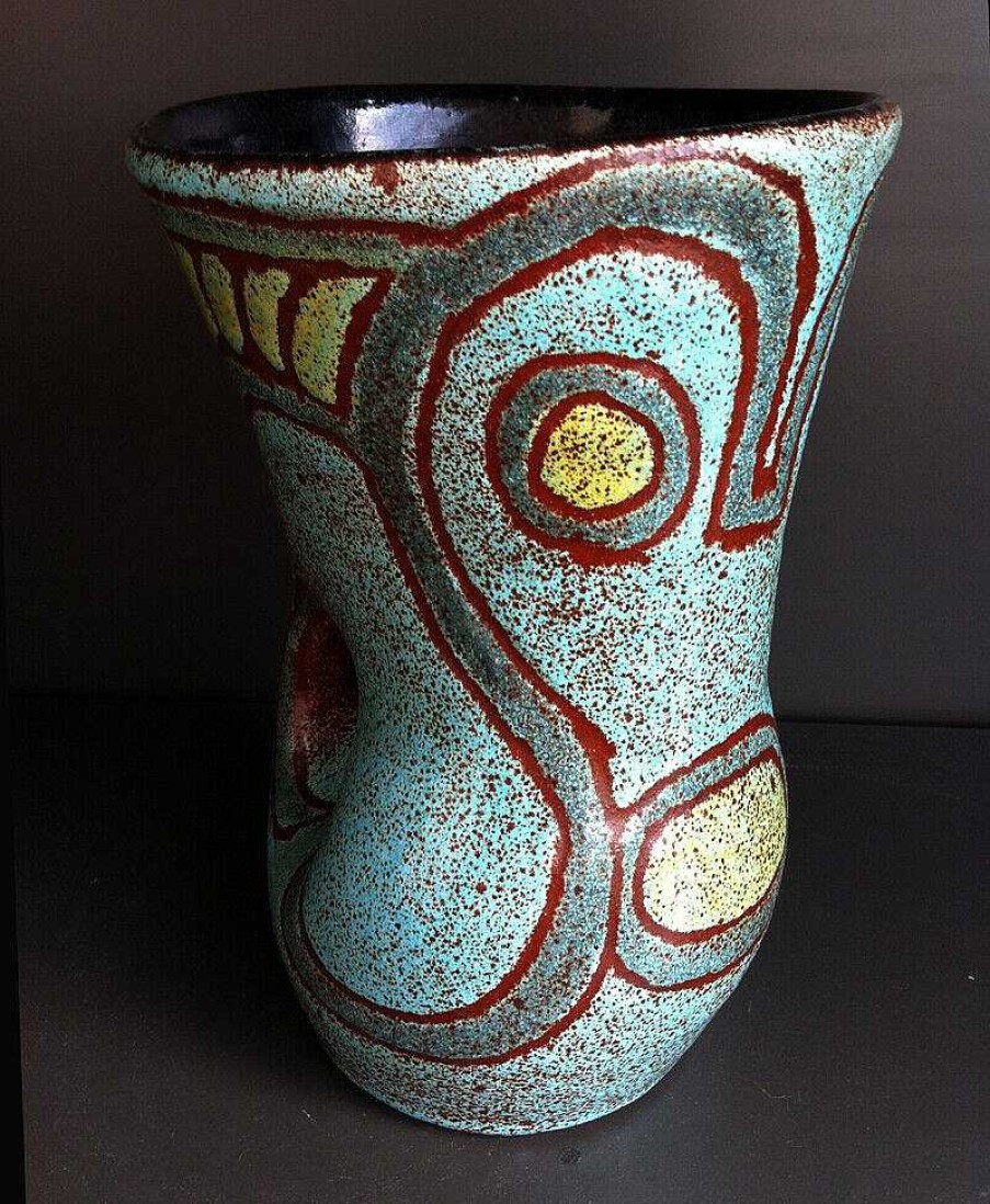 C Ramiques EGO IMAGO | Very Nice Pitcher Mid Century Modern Accolay France Art Pottery Signed Ca 1960'S