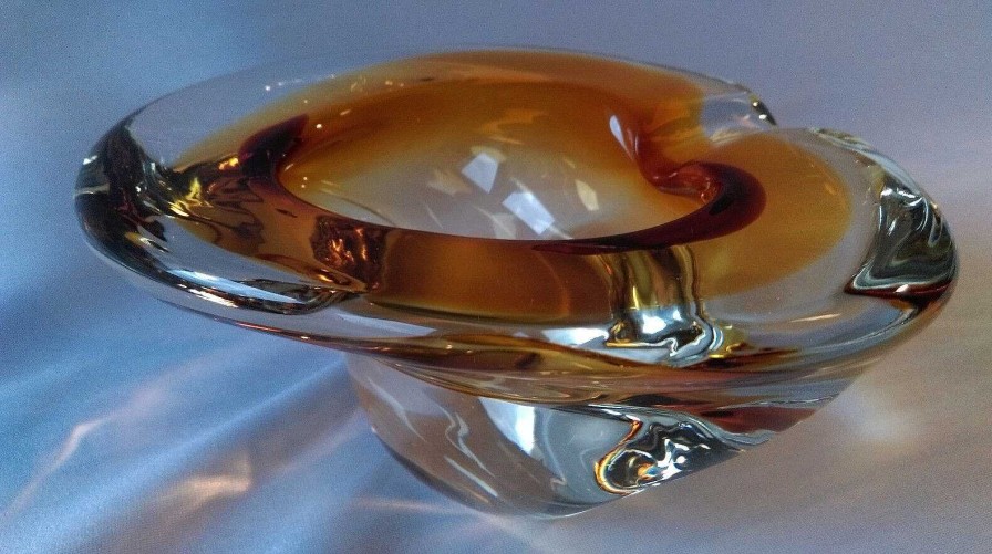 Objets EGO IMAGO | Chic Vide Poche Cendrier Murano Italy, 1970S " Couleur Cognac