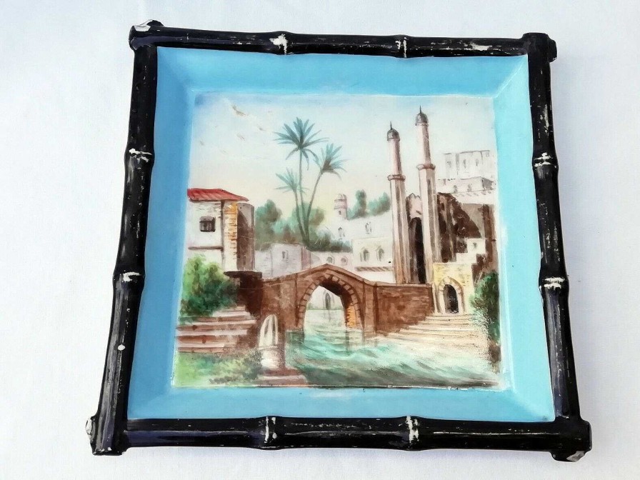 C Ramiques EGO IMAGO | Ancien Vide Poche En Faience " Paysage D'Orient " Signature Identifier ?