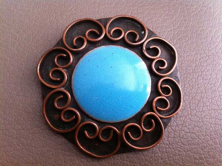 Bijoux EGO IMAGO | Chic Broche Art D Co En Bronze Maill Sign E Jean Augis Made In France