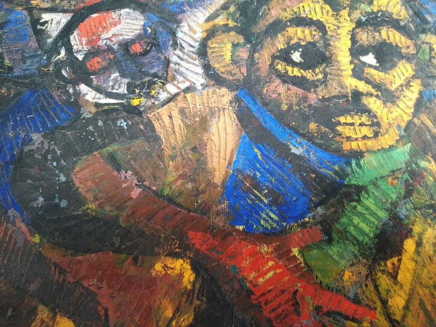 Tableaux EGO IMAGO | Art Modern Africain Tr S Belle Huile Sur Toile De Ngombo 1972