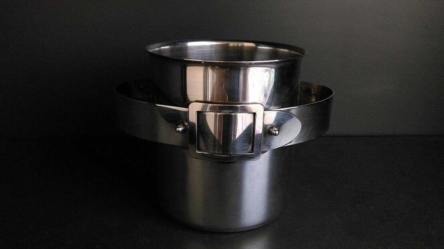 Objets EGO IMAGO | 3 Very Rare Champagne & Ice Bucket'S Attr To Maria Pergay 1970'S Simar Inox