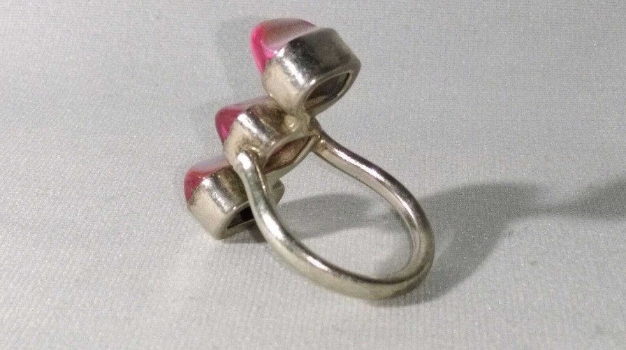 Bijoux EGO IMAGO | Ancienne Bague En Argent 925 Et Pierres Rose Nacr S Tr S Chic !