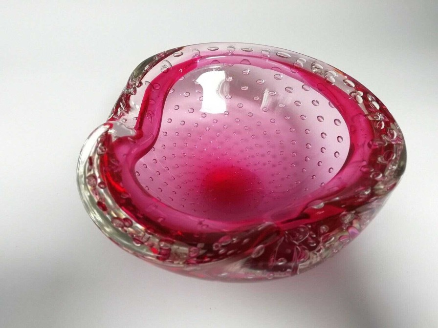 Objets EGO IMAGO | Chic Vide Poche Murano Italy, 1970S Couleur Fuchsia Style Carlo Scarpa