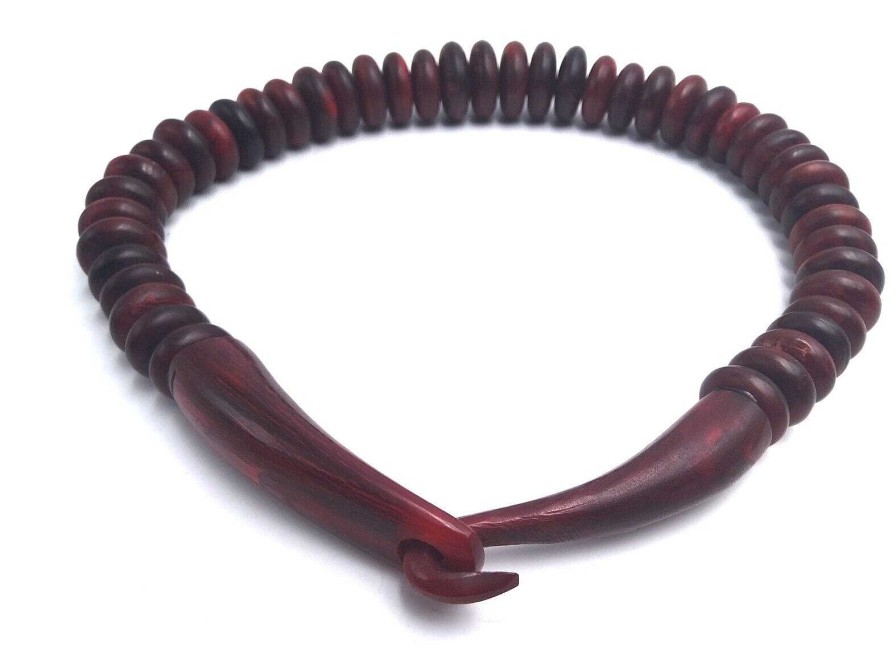 Bijoux EGO IMAGO | Fabulous Danish Vintage Mahogany Horn Necklace By Gerda Lynggaard Monies 80'S