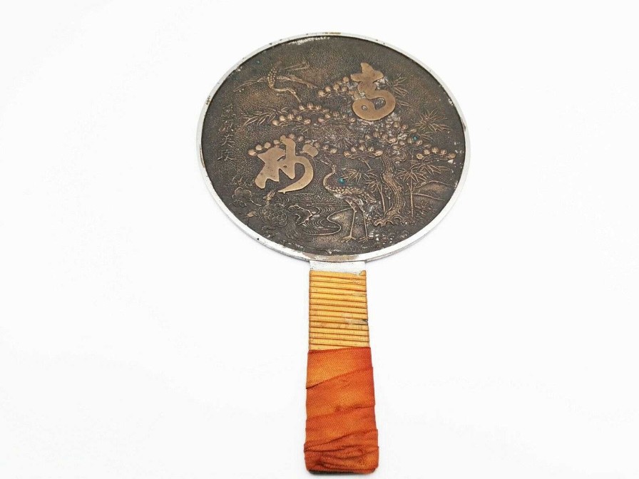 Objets EGO IMAGO | Ancien Kagami Miroir En M Tal Japonais En Bronze Poque Xix Me Si Cle