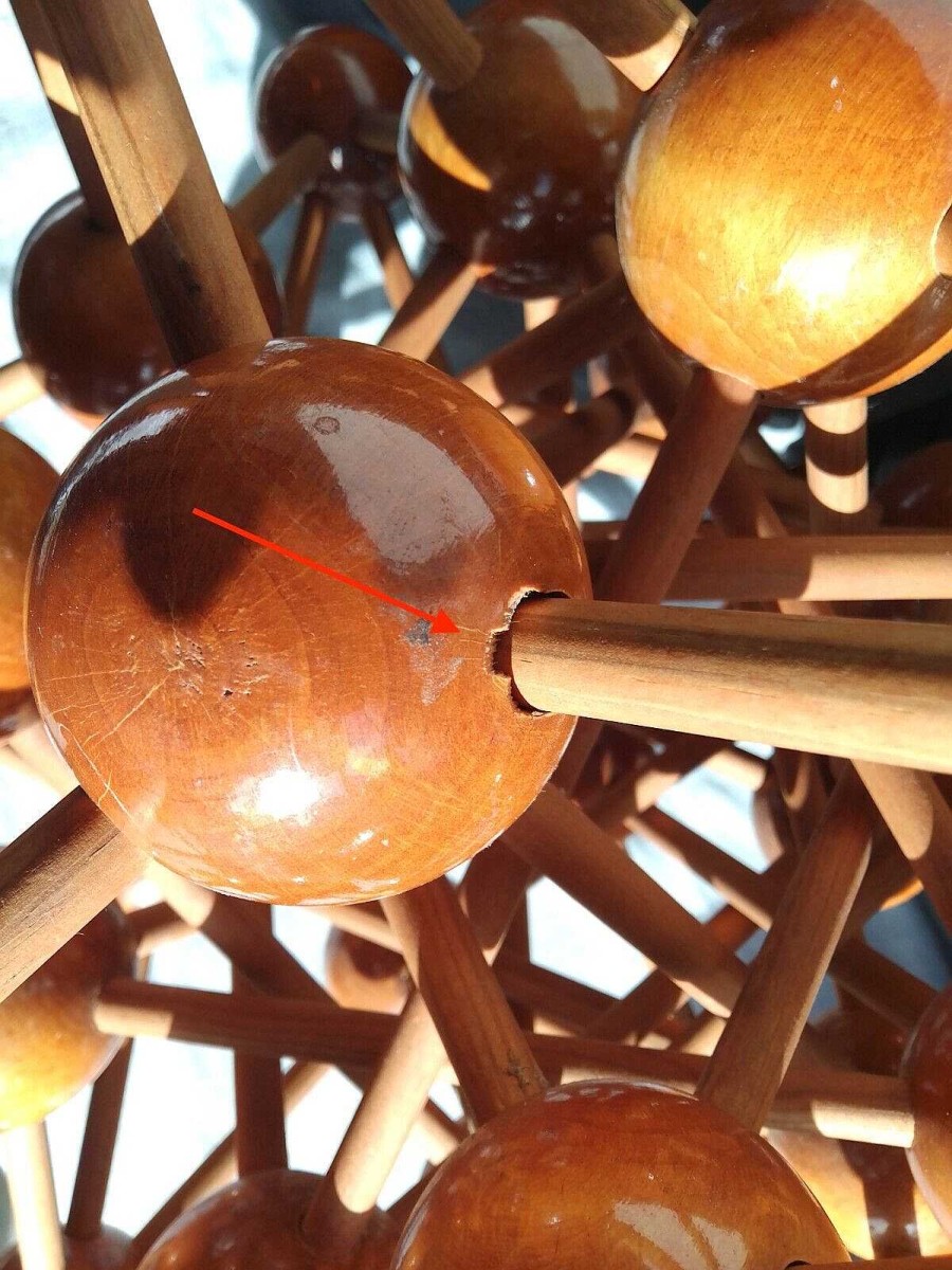 Sculptures EGO IMAGO | Mid-Century Modern 1950'S Large Wood Scientific Molecule Atomic Sculpture