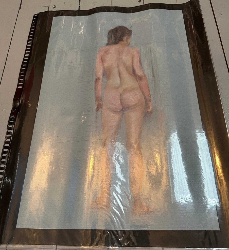 Tableaux EGO IMAGO | Grand Dessin Pastel " Femme Nue " Sign